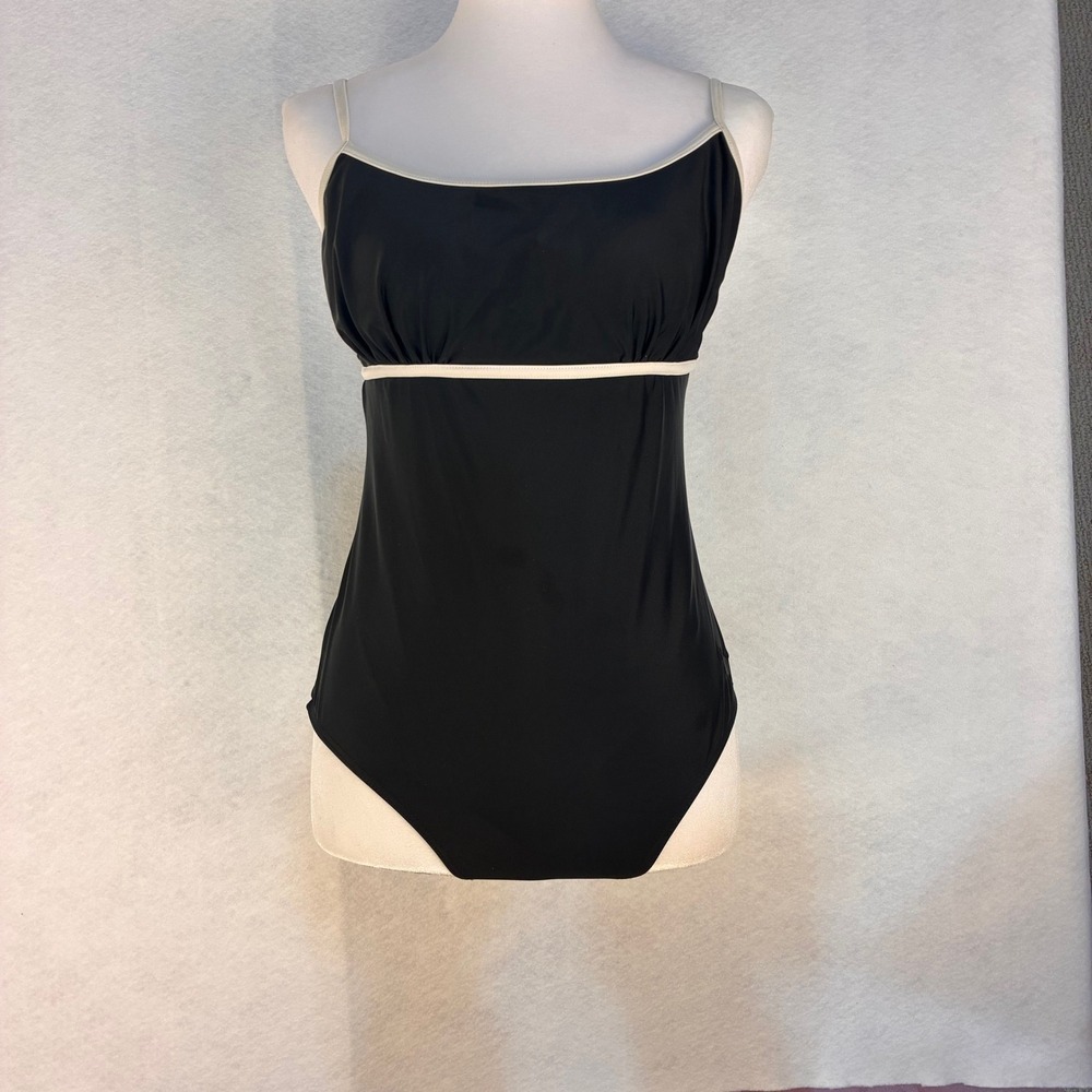 Disney/Mickey Logo Black White Empire Waist One Piece Swimsuit  L‎